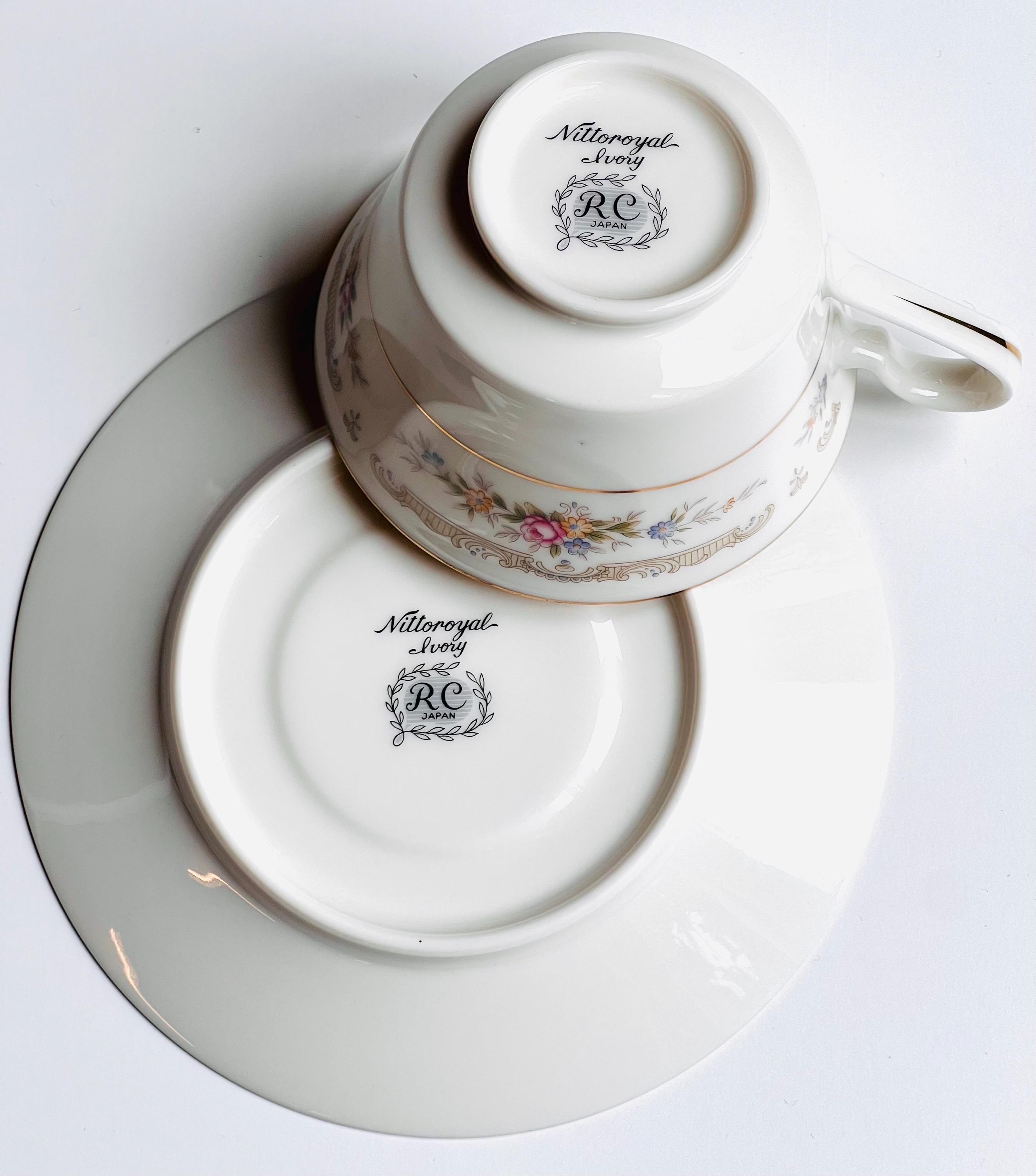 Vintage 1960s Nitto Royal Ivory Tea Cup Set – Floral Porcelain 