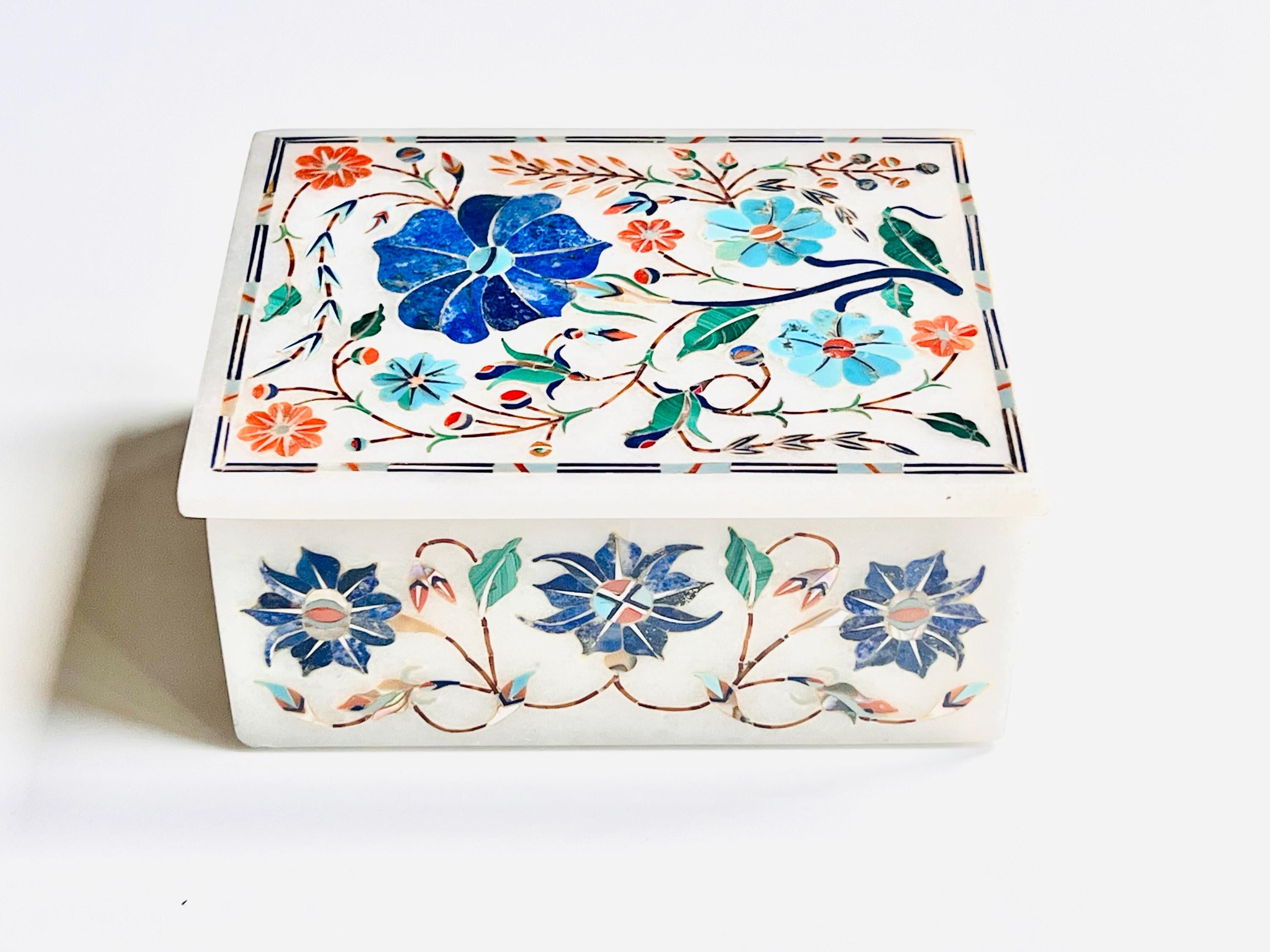 宝石箱（大理石）（インド製）（値下げ可！） インド産大理石の箱 - Etsy 日本