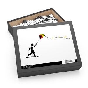 Kite Boy Street Art Puzzle (120, 252, 500 Pieces) | Playful Jigsaw for Adults, Unique Urban Decor Gift