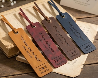 Personalized Leather Bookmark, Literary Quote Bookmark, Custom Gift for Readers, Wedding Favor, Book Lover Gift