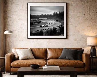 Klassieke Vintage Auto Art Wall Poster Muurschildering Ferrari Racing F1 Canvas Schilderij Foto Woonkamer Thuis Wanddecoratie 80x120cm (32x47in) Frameloze