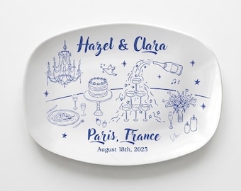 Custom Personalized Wedding Platter | Custom Names Date Location Couple Keepsake Gift