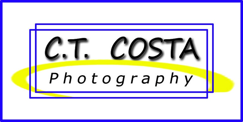 May include: A blue and yellow logo with the text "C.T. COSTA Photography" in black.
