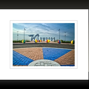 Wildwood New Jersey Sign Matted Print, Wildwood Boardwalk Morey&#39;s Pier, Ready for framing or available framed