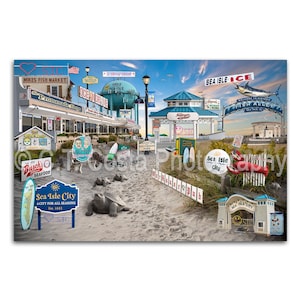 Sea Isle City NJ Collage Fine Art Print, Jersey Shore Art