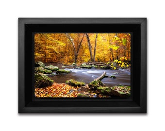 Autumn Landscape  Metal Print, Pennsylvania Fall Art, Yellow Foliage Photo on Metal framed or Unframed, Natural Wood Frame Ready to Hang