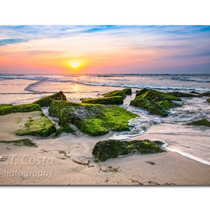 LBI Sunrise Photography Print, Beach Art Print, Coastal Ocean Seascape, Long Beach Island NJ, Harvey Cedars Photo