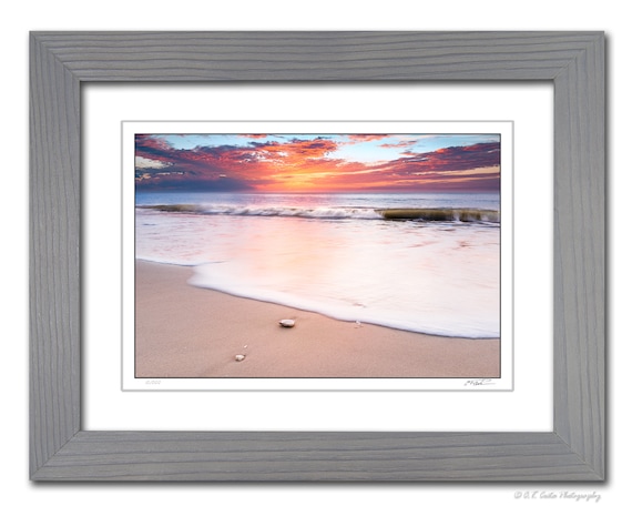 Framed Limited Edition Beach Shells Sunrise Wall Art Seascape | Etsy