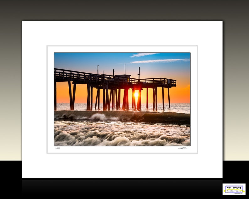 Margate City Seascape Limited Edition Matted Photography Print, Sunrise Sunset Ocean Themed Wall Decor, Comes Ready for Framing image 1