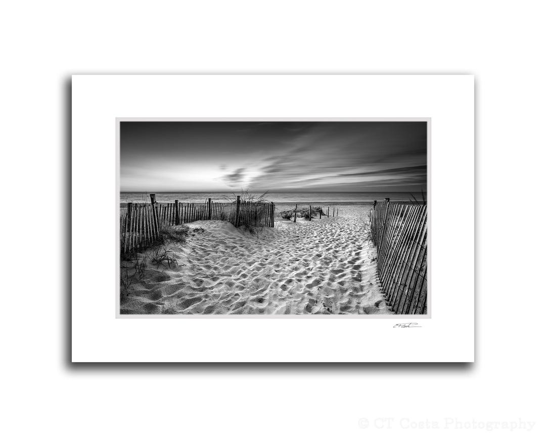 Black and White Beach Photography, Fenwick Island Framed Art, Small Art ...