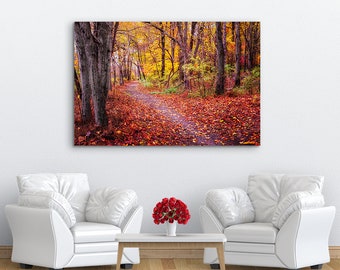 Autumn Landscape 45x30 inches Extra Large Wall Art, Vivid Metal Print, Fall Photography, Home or Office large wall decor, Ready to Hang