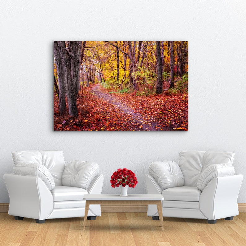 Autumn Landscape 45x30 inches Extra Large Wall Art, Vivid Metal Print, Fall Photography, Home or Office large wall decor, Ready to Hang image 1