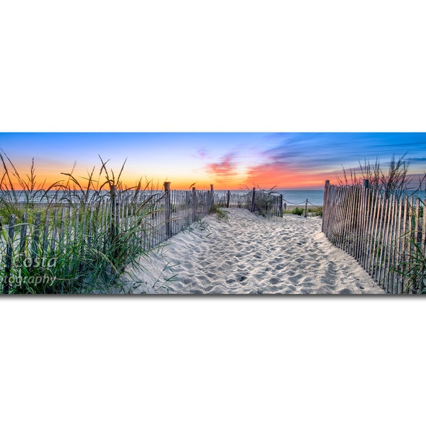 Fenwick Island Panoramic Seascape Limited Edition Photography Print, Delaware Beach Path Sand Dune, Ocean Theme Wall Decor