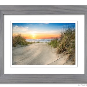 Wildwood Sunrise Framed Limited Edition Seascape Photography, Hereford Inlet New Jersey Beach Wall Art comes Ready to Hang