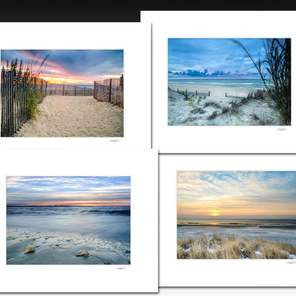 8x10 Matted Prints, Beach Sunrise Collection, Set of four matted prints that each fit an 8x10 inch frame, Buy as a set and save, Great Gifts