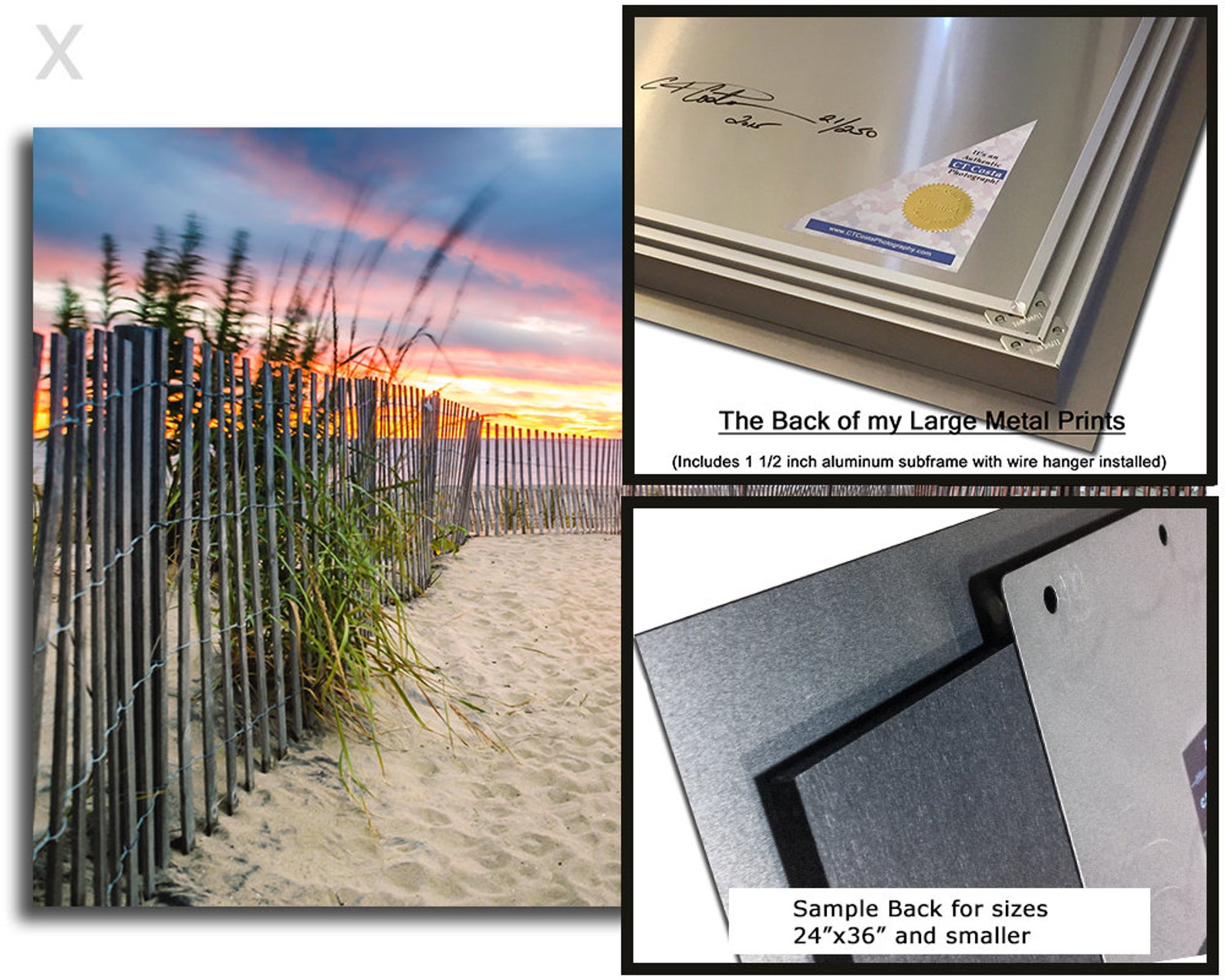 Vivid Metal Wall Art, Beach Scene Metal Print, Beach Path Sunrise