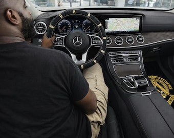 Ensemble de tapis de sol pour voiture 4 pièces équerre et boussole maçonniques | Black Gold Lodge Auto Tapis avant/arrière | Accessoire d'intérieur de voiture Brotherhood