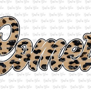 Comets Leopard Cheetah Letters Sublimation Design Download PNG.  Can do any word or any colors.