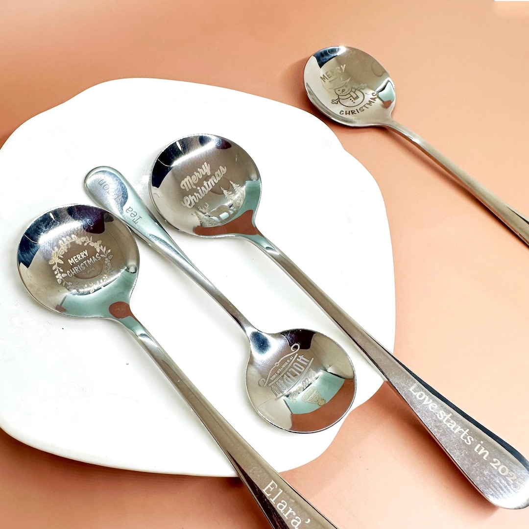 Custom Spoons Mini Personalized Christmas Spoon,custom Silver Stainless Steel Spoons for ...