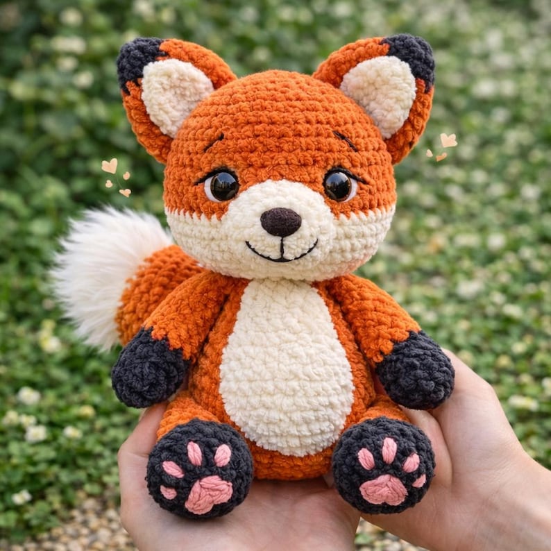 Chunky Fox Amigurumi Pattern PDF, Plush Woodland Animal Toy Tutorial - Etsy