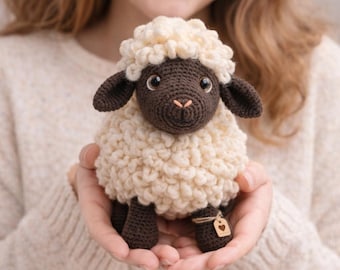 PDF-haakpatroon schapenamigurumi, tutorial pluizig lamslam
