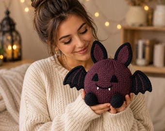Bat Knitting Pattern, Vesper Little Bat Plushie, Halloween Toy PDF