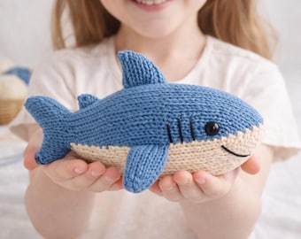 Gestricktes Hai Plüschmuster PDF, Ocean Toy Strickanleitung