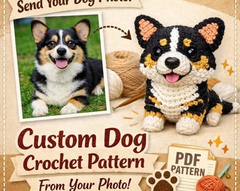 Custom Dog Crochet Pattern From Your Photo, Personalized Amigurumi PDF
