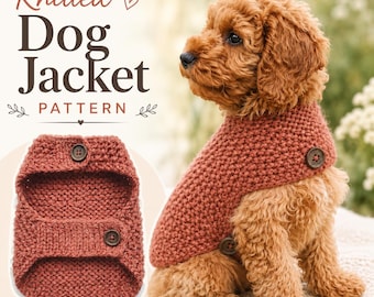 Anfänger gestrickte Hundejacke PDF Pattern, XS S M Small Breed Pet Coat