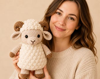 Woolly Ram Crochet Pattern, Bramble Textured Amigurumi PDF Tutorial