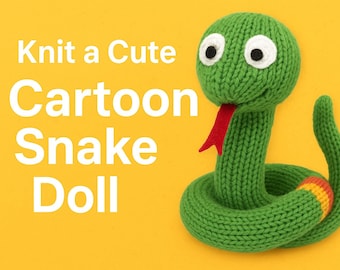 Anfängerfreundliches Schlangen-Strickmuster | Spielzeug (PDF Download)