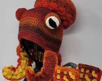 Octopus Hat with Fingerless Gloves