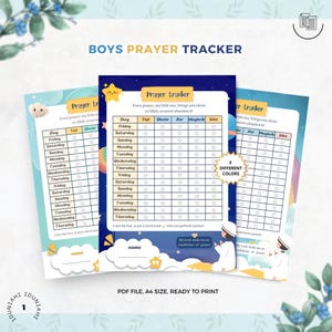 Kids Prayer Tracker | Islamic Printable Salah Chart for Boys | Muslim ...