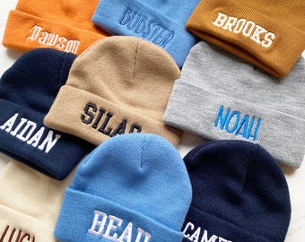 Custom Beanie Custom Logo/Text Hats, Personalized Embroidery Hat,Text Knit Hat,Winter Hat,Womens Beanie,Mens Winter Hat, Family Matching hat