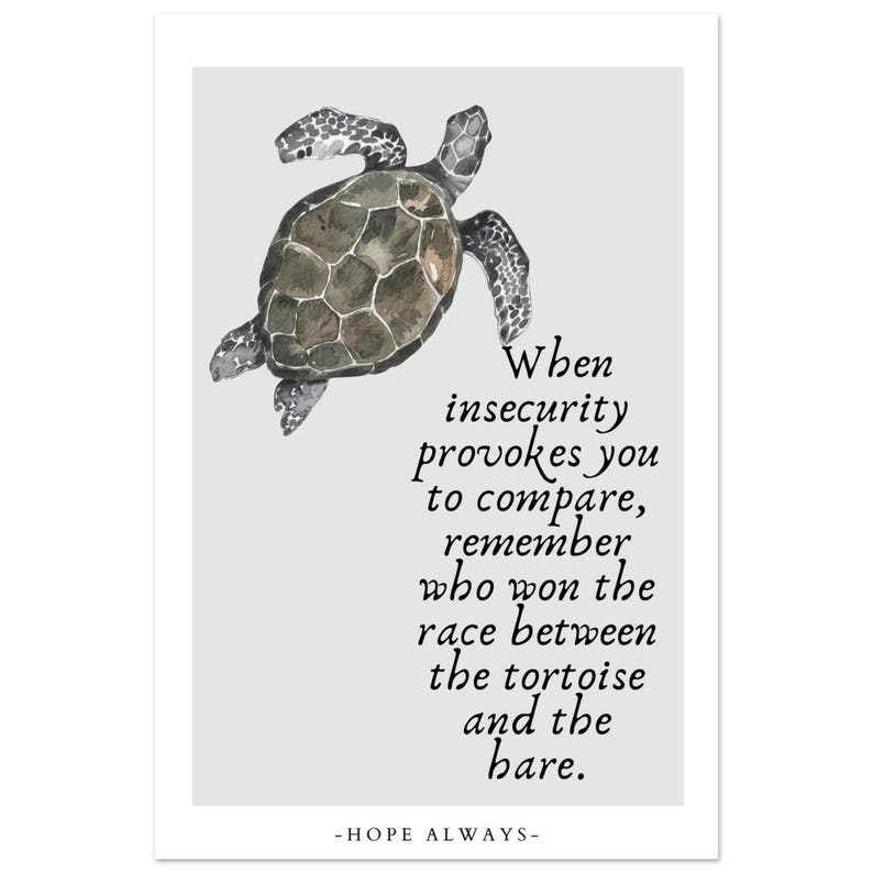 The Tortoise and the Hare Inspired Wall Poster, Inspirational and ...