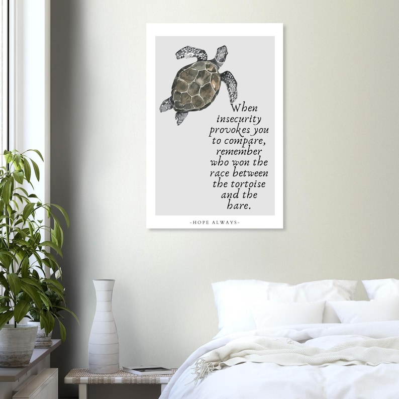 The Tortoise and the Hare Inspired Wall Poster, Inspirational and ...