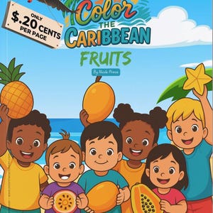 Caribbean Fruits Coloring Book: Educational Pages for Kids (PDFs & PNGs