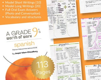 IGCSE/GCSE Grade 9 Spanish Notes Edexcel including full oral booklet (photo and conversation)