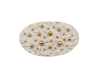Vintage Signed NAPIER Francis Fujio White and Gold Modernist Textured Brooch Napier Gold Tone White Grape Brooch - Etsy Australia main image 2