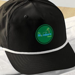 Cool Golf Hat, The Members Bounce Logo, Golf Hat, Rope Hat, Cool Logo, Custom Golf Hat