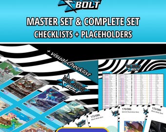 Black Bolt Master Set and Complete Set Binder Placeholders + Printable Checklist | Scarlet & Violet Pokémon TCG | PDF Digital Download