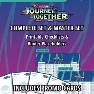 Scharlachrot und Violett | „Gemeinsam auf Reisen – Master Set & Komplettset Checklisten + Ordner-Platzhalter | DIGITALES Produkt | Pokemon Sammelkartenspiel