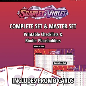 スカーレット＆バイオレット | SVベースセット - マスターセット＆コンプリートセットチェックリスト + バインダープレースホルダー | 印刷可能 - デジタル製品 | ポケモンTCG