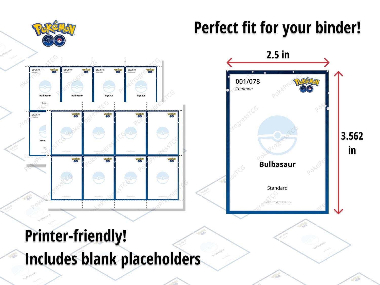 Sword and Shield | Pokemon GO - Master Set & Complete Set Checklists +  Binder Placeholders | Printable Pokemon TCG Accessories DIGITAL - Etsy