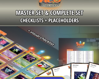 Neo Revelation Master Set and Complete Set Checklists + Binder Placeholders | 1st Edition & Unlimited | WOTC