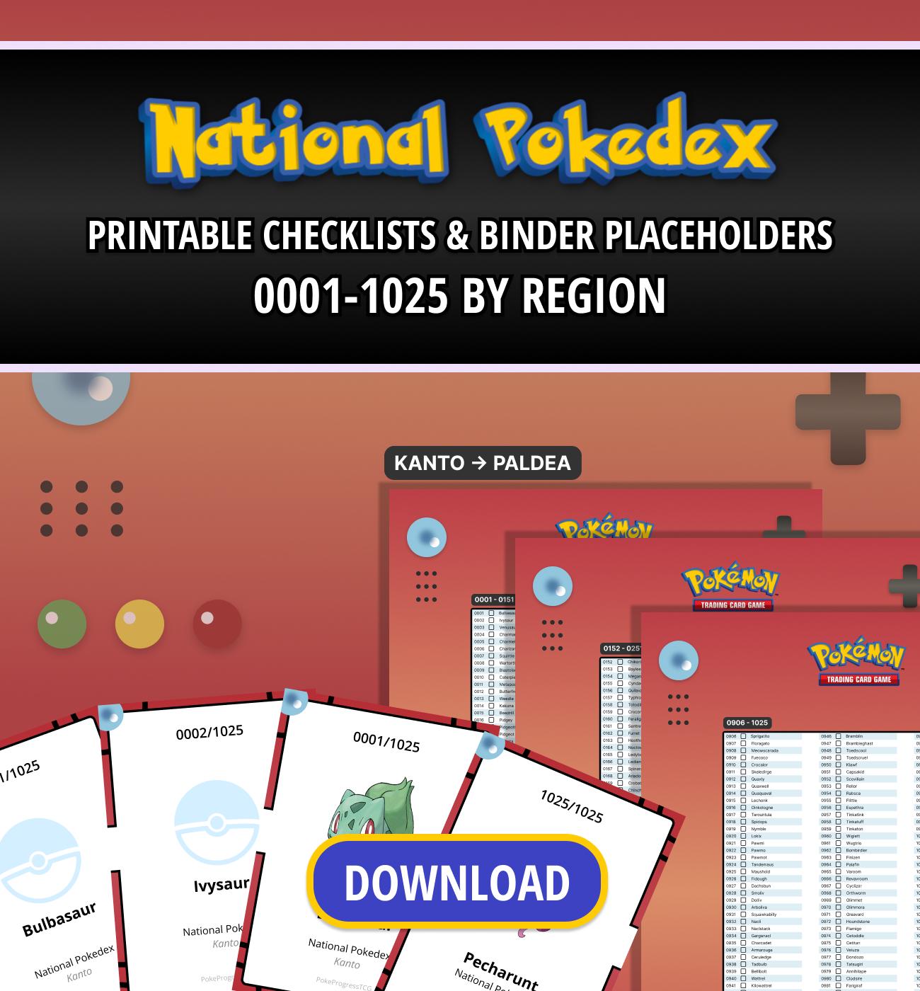 ポケモンTCG｜全国ポケモン図鑑チェックリスト＋バインダー用プレース