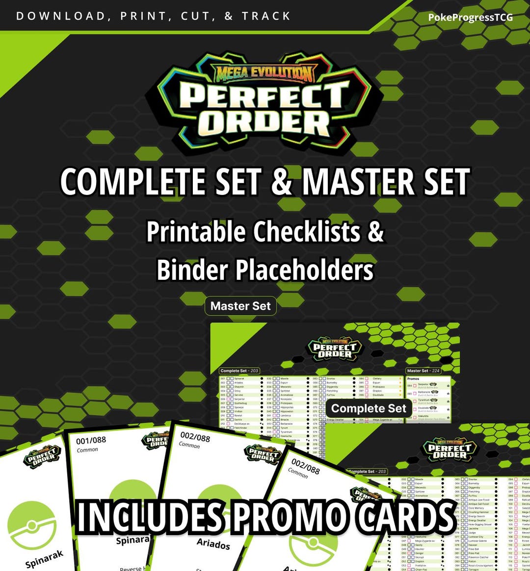 Perfect Order Visual Set List.pdf Mega Evolution | Perfect Order Master Set & Complete Set Checklists ...