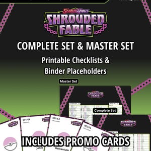 Scarlet en Violet | Gehulde fabel: checklists masterset en complete set + tijdelijke aanduidingen voor mappen | DIGITAAL product | Pokemon TCG