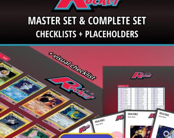 Team Rocket Master Set & Complete Set Checklists + Binder Placeholders | 1st Edition and Unlimited | WOTC