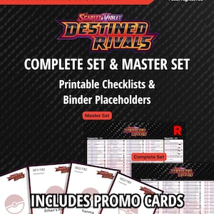 Scarlet and Violet | Destined Rivals - Master Set & Complete Set Checklists + Binder Placeholders | DIGITAL Product | Pokemon TCG